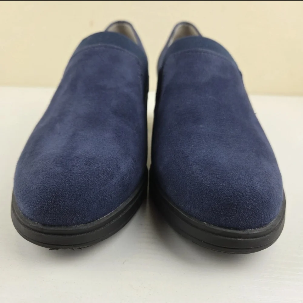 Cliffs by White Mountain‎ Hunton Block Heel Loafer Pump Navy Suedette 7.5W